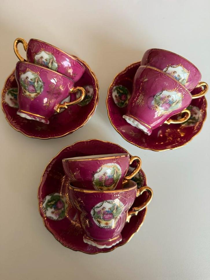 Vintage Limoges Thee Servies - Compleet & Onbeschadigd!, Antiek en Kunst, Antiek | Servies compleet, Ophalen of Verzenden