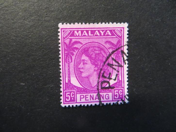 A11596: Penang QEII 5 c, Postzegels en Munten, Postzegels | Azië, Oost-Azië, Ophalen of Verzenden