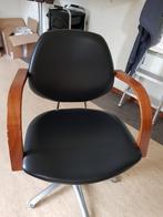 Kappersstoel met pomp, Ophalen, Gebruikt, Zwart, Metaal