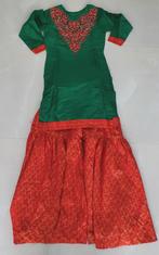 Groen/Rood Indiase Pak Kameez Gharara Maat 146/152, Ophalen of Verzenden, Zo goed als nieuw, Indian, Meisje