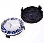 Set naafdoppen 75 mm Mercedes (4 stuks) nieuw blauw, Auto diversen, Wieldoppen, Verzenden, Nieuw