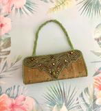 Avondtas olijfgroen clutch tasje kraaltjes harde kaft ✨, Sieraden, Tassen en Uiterlijk, Tassen | Damestassen, Ophalen of Verzenden