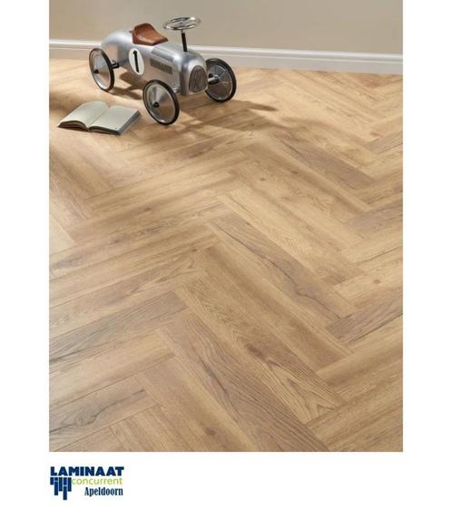 83,52m2 Visgraat Laminaat Sundance Oak K326 96pak = €1248, Huis en Inrichting, Stoffering | Vloerbedekking, Nieuw, Laminaat, Bruin