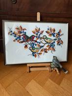 Brocante landelijk schilderij vogels, Ophalen of Verzenden