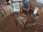 Antieke bidstoel met rieten zitting, Antiek en Kunst, Antiek | Meubels | Stoelen en Banken, Ophalen of Verzenden