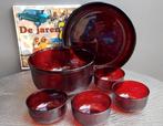 Vintage Arcoroc Sierra Red schalen set + kommen 6 Delig, Ophalen of Verzenden, Kom(men), Overige stijlen, Glas
