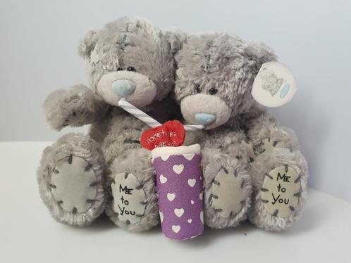 Me to you koppel drinken together forever Kerst Christmas, Verzamelen, Beren en Cherished Teddies, Zo goed als nieuw, Stoffen beer