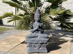 Boeddha nr.18 met zuil, Tuin en Terras, Tuinbeelden, Ophalen, Nieuw, Beton, Boeddhabeeld