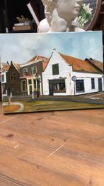 Oud schilderij van de binnenstad in IJSSELSTEIN., Ophalen of Verzenden
