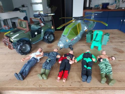 Action Man: 5 poppen, Jeep, Helikopter jaren ‘90, Kinderen en Baby's, Speelgoed | Actiefiguren, Gebruikt, Ophalen