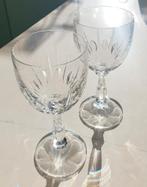 2 antieke, klinkend heldere, kristallen wijnglazen, Ophalen of Verzenden