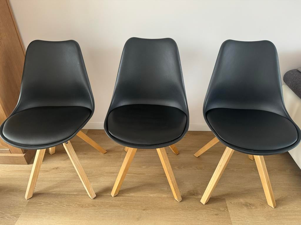 Zes zwarte stoelen - Ophalen in Waddinxveen, Huis en Inrichting, Stoelen, Ophalen, Gebruikt, Zwart, Vijf, Zes of meer stoelen