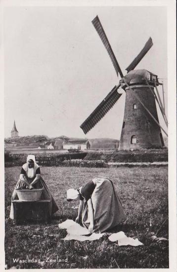 14841 Waschdag Zeeland prachtige zeer oude fotokaart 1951 beschikbaar voor biedingen