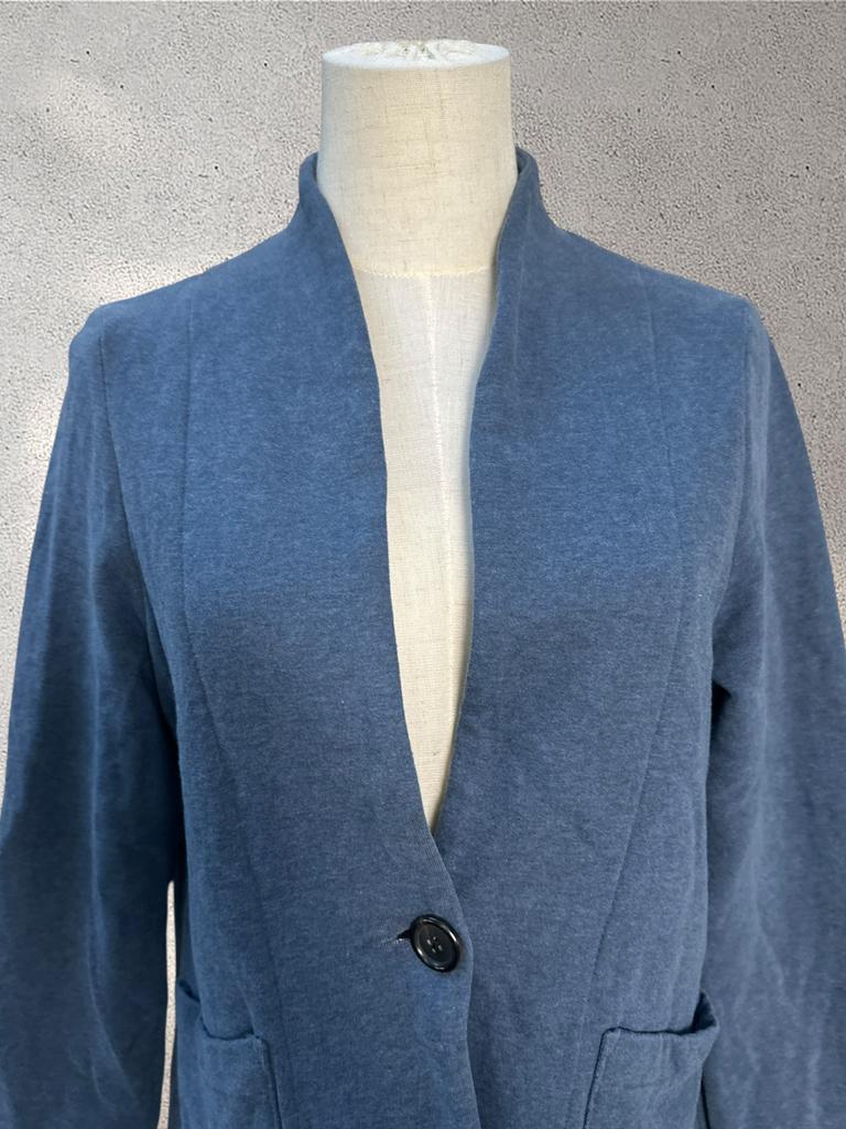 Khaterhe Shirvany Blue Knit Blazer Jacket M, Kleding | Dames, Ophalen of Verzenden, Zo goed als nieuw, Blauw