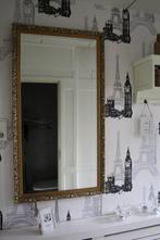 Spiegel in goudkleurige lijst, Huis en Inrichting, Woonaccessoires | Spiegels, Ophalen, 100 tot 150 cm, Zo goed als nieuw, 75 tot 100 cm