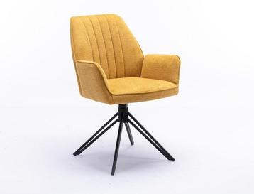 Draaibare armstoel in luxe geweven stof, model Snow beschikbaar voor biedingen