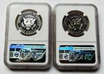 **  AMERIKA  -  2 x Half Dollar in Slab - NGC ** Zie foto's*, Verzenden, Noord-Amerika, Setje, Zilver