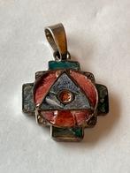 Zilveren hanger Emaille symbool, Verzenden, Zo goed als nieuw, Zilver