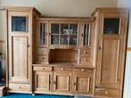 Antiek  grenen  houten kast mrt vitrine, Huis en Inrichting, Kasten | Vitrinekasten, Ophalen, Met deur(en), Zo goed als nieuw