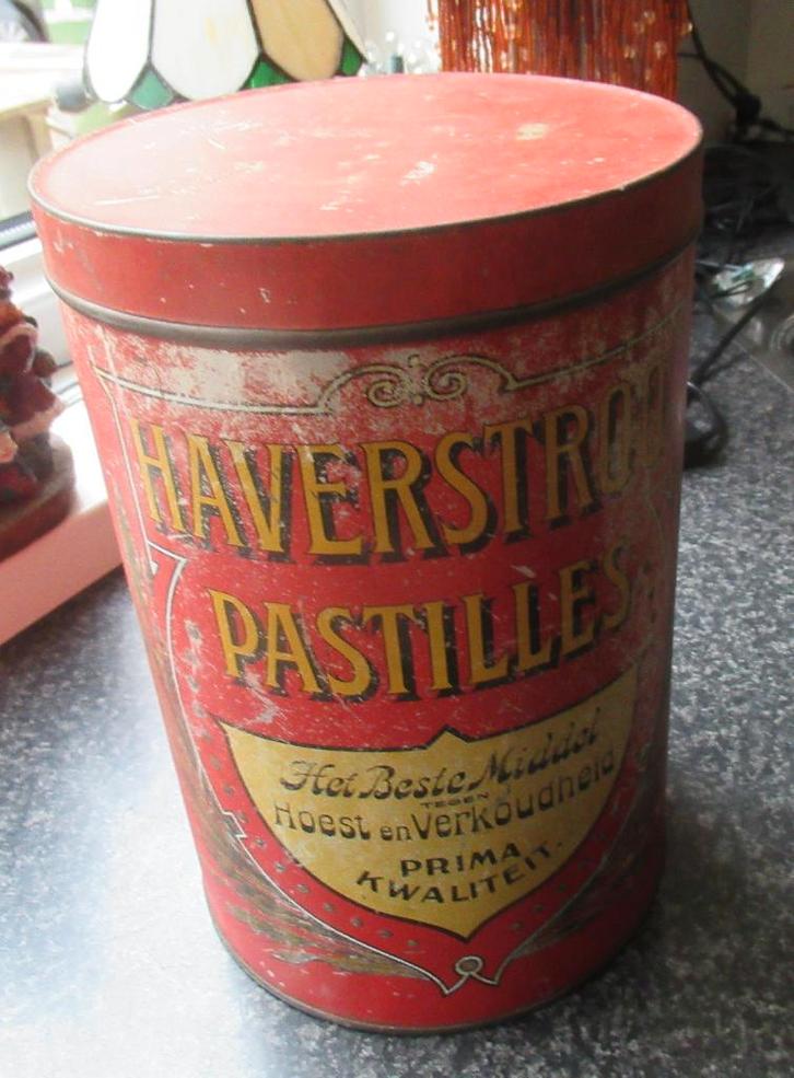 ANTIEK BLIK- HAVERSTROO PASTILLES -WED BECKERS DORDRECHT1920, Verzamelen, Blikken, Gebruikt, Overige, Overige merken, Ophalen of Verzenden