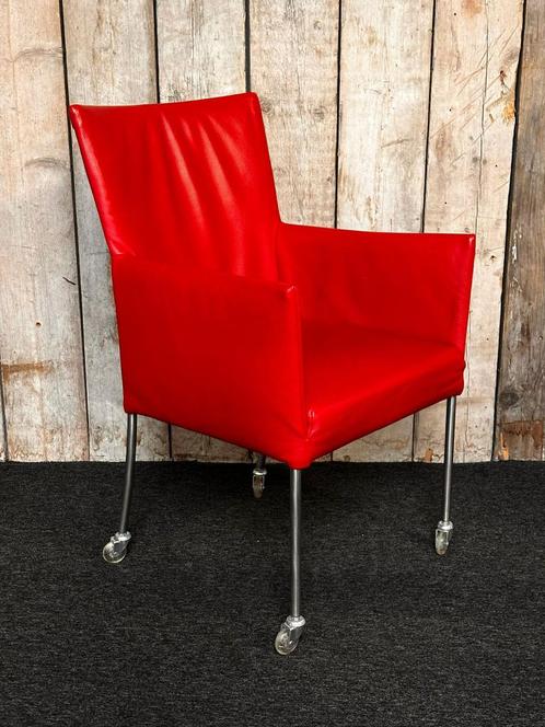 Bert Plantagie Arc vergader / eetkamer stoel design, Huis en Inrichting, Stoelen, Gebruikt, Vijf, Zes of meer stoelen, Leer, Metaal
