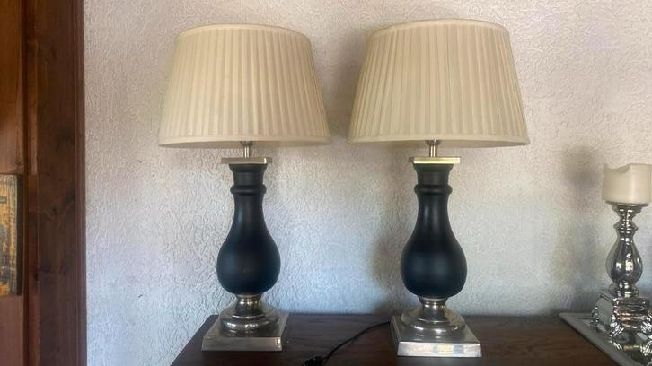 Klassieke Schemerlampen Set, Huis en Inrichting, Lampen | Vloerlampen, Gebruikt, Minder dan 100 cm, Metaal, Ophalen