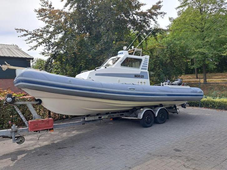 Nadir G25 RIB Hypalon twin Suzuki DF140 Riba trailer, Watersport en Boten, Rubberboten, Gebruikt, Overige merken, 120 tot 200 pk