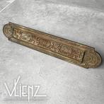 Vintage brocante messing of koper brievenbus met klep antiek, Overige materialen, Gebruikt, Brievenbusklep, -