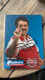 Fotokaart phil taylor gesigneerd, Sport en Fitness, Darts, Ophalen of Verzenden, Zo goed als nieuw, Pijlen