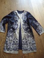 Blauw gebloemde Italiaanse dunne zijden  jas XL, Blauw, Maat 46/48 (XL) of groter, Ophalen of Verzenden, Zo goed als nieuw