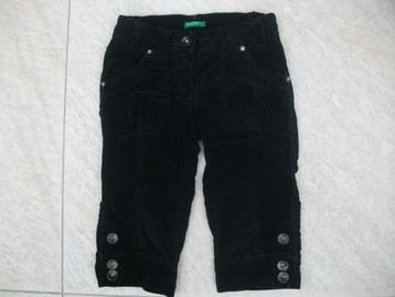 Benetton bermuda broek zwart velours ZGAN maat 110 beschikbaar voor biedingen