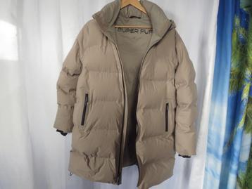Taupe mid lange dons puffer jas mt L The Super Puff 2o beschikbaar voor biedingen