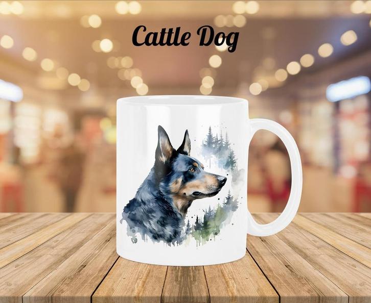 Cattle Dog Profiel mok, Huis en Inrichting, Keuken | Servies, Nieuw, Kop(pen) en/of Schotel(s), Overige stijlen, Ophalen of Verzenden