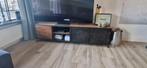 Tv meubel XL zwart staal met mango hout, Ophalen, Zo goed als nieuw, 200 cm of meer, Minder dan 100 cm