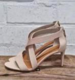 WHAT FOR - Mooie Leren sandalen met hak maat 38 - Nieuwstaat, Kleding | Dames, Schoenen, Pumps, Ophalen of Verzenden, Zo goed als nieuw