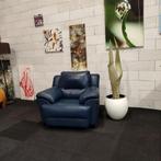 Fauteuil | Echt leder | Morme [Italy] | Armchair | Sofa, Vintage leer italy blauw sofa fauteuil armchair, Sofahuner / IAMKAM, Zo goed als nieuw