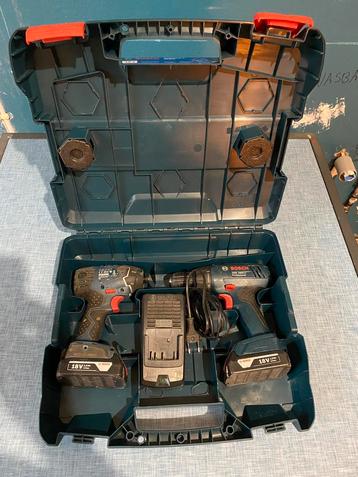 Bosch blauw professional 18v accuboor + slagschroevendraaier beschikbaar voor biedingen