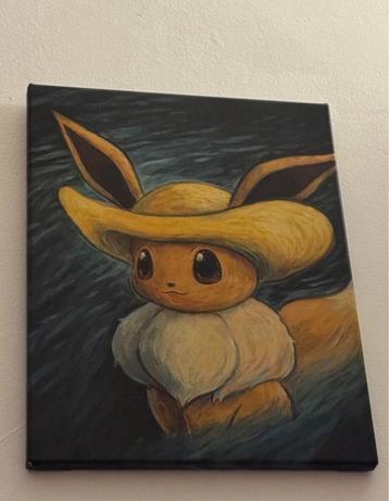 Pokémon Eevee Van Gogh Giclée CANVAS 45 x 35 cm beschikbaar voor biedingen