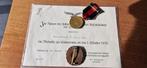 Duitse 1 oktober medaille wo2, Verzamelen, Militaria | Tweede Wereldoorlog, Duitsland, Ophalen of Verzenden, Landmacht, Lintje, Medaille of Wings