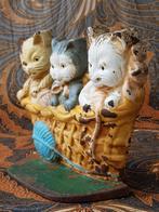 Zware oude deurstopper uit Engeland van ijzer met poezen., Ophalen of Verzenden