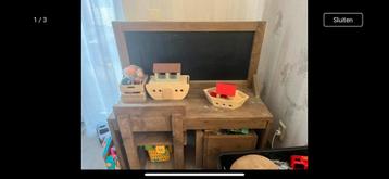 Steigerhout speeltafel bureau krijtbord beschikbaar voor biedingen
