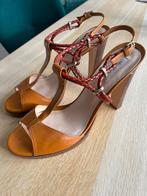 Max Mara hoge sandalen (41) cognac kleurig, Ophalen of Verzenden, Zo goed als nieuw, Bruin, Sandalen of Muiltjes