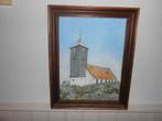 Schilderij kerkje Callantsoog, Antiek en Kunst, Kunst | Schilderijen | Klassiek, Ophalen of Verzenden