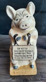 spaarpot gietijzer the wise pig curiosa oud antiek mancave, Antiek en Kunst, Ophalen of Verzenden