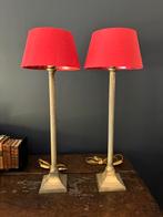 2 zilverkleurige tafellampen, Huis en Inrichting, Lampen | Tafellampen, Ophalen of Verzenden, Zo goed als nieuw, 50 tot 75 cm