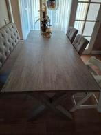 Eettafel 6 pers. + 3 stoelen & eetbank, Huis en Inrichting, Ophalen, Rechthoekig, 50 tot 100 cm