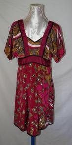 Leuke roze/zwart/okkergeel gebloemde STEPS jurk, Knielengte, Steps, Roze, Gedragen