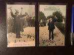 2 oude kaarten Man voert Duiven Vogels Park Tuileries Parijs, Verzamelen, Foto's en Prenten, Gebruikt, Verzenden, Foto, Voor 1940