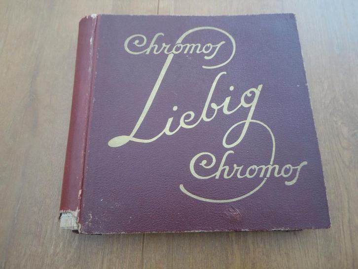 Goed gevuld Liebig Chromos prenten album met 46 series, Verzamelen, Foto's en Prenten, Gebruikt, Prent, Overige onderwerpen, Voor 1940