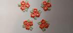 Vintage setje patches / zijdjes bloementrosjes, Ophalen of Verzenden, Garen of Naald(en)